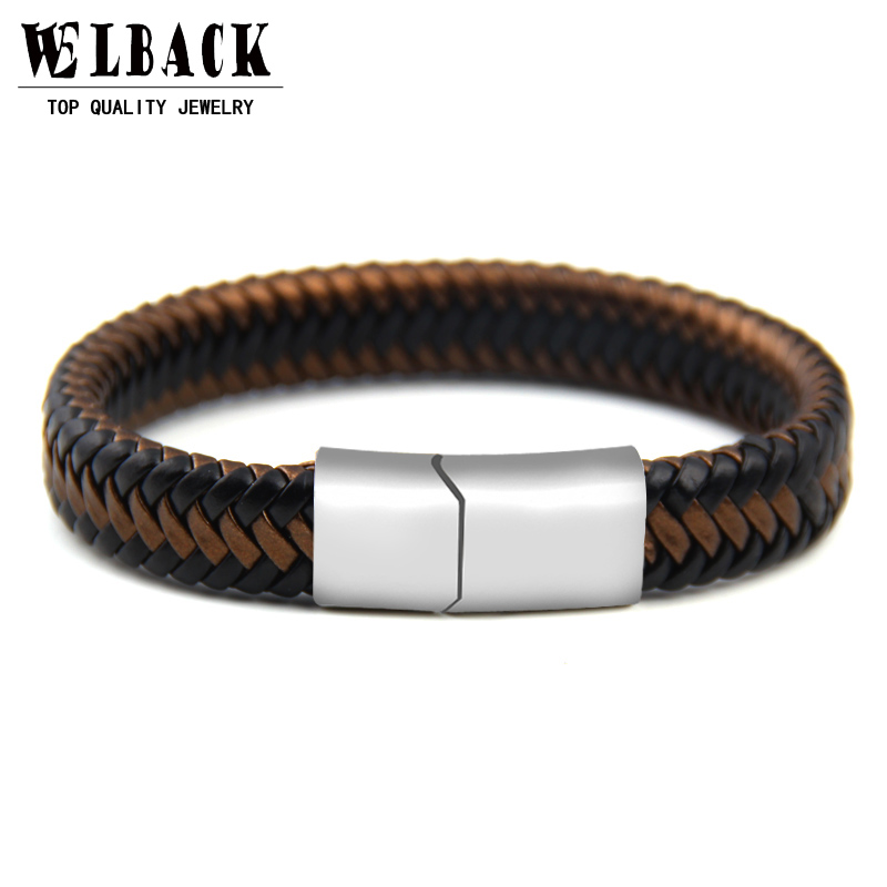 nouvelle Punk Rock Style Trengy bijoux aimant à la main dames Bracelet en cuir hommes accessoires Couple