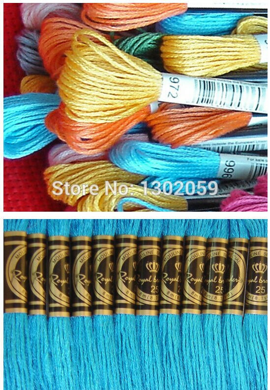 Fil de soie Royal, vous pouvez choisir des couleurs spécifiques, 120 pièces, pour broderie, point de croix