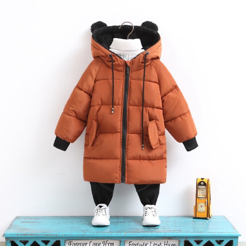 80-130 Cm chaquetas para niñas abrigo para niños abrigos de invierno para niños abrigos casuales para Bebés Ropa Parkas de invierno chaqueta para niños: Marrón / 4T