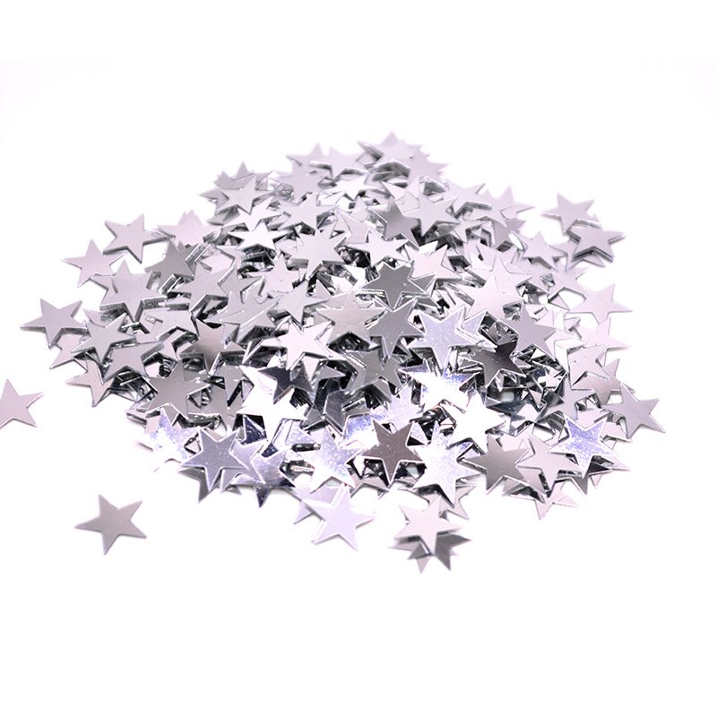 15g/bag 6mm/10mm Acrylic Stars Table Confetti Sprinkles for Wedding Birthday Party Decoration Confetti Nail Art Craft Supplies: silver / 10mm