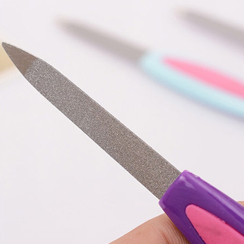1Pcs Double head Stainless Steel Nail File Buffer Metal Double Side Grinding Rod Manicure Pedicure Scrub Nail Arts