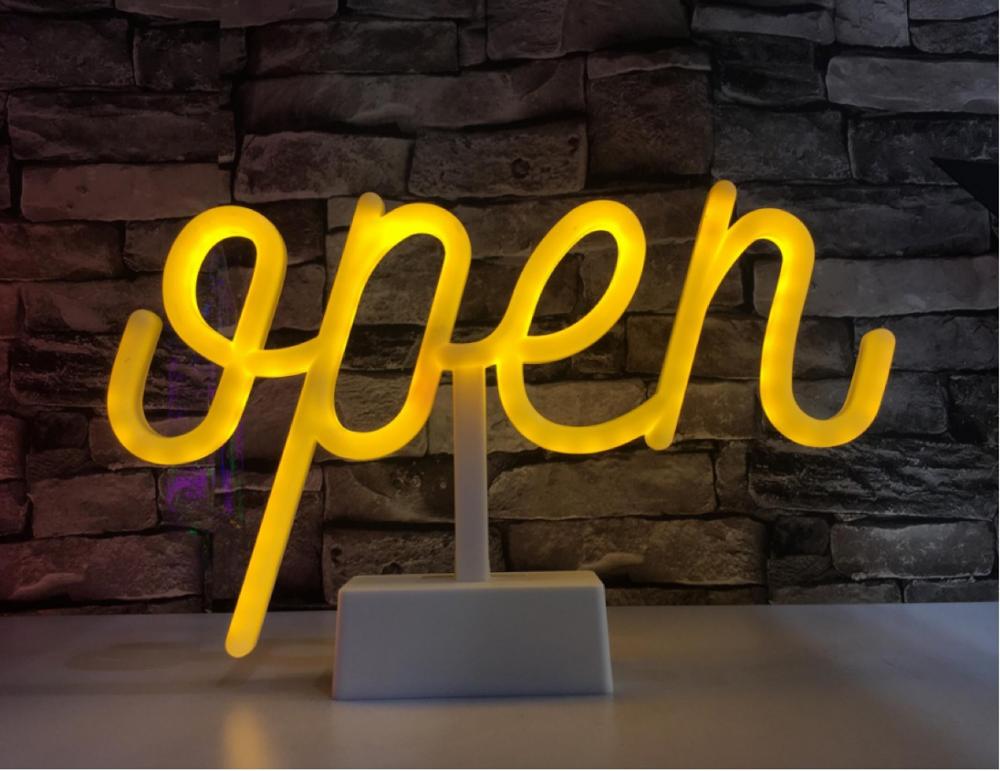 Led Neon Lights Sign Letter Neon Sign Night Light Bedroom Decoration Hello Love Dream Open Home Rainbow Cactus Lamp: Open