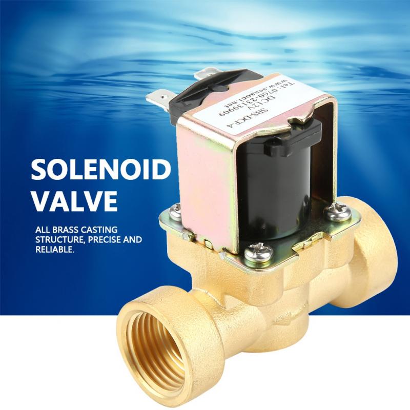 Válvula magnética de agua eléctrica de 12V CC, válvula solenoide de latón DN15 G1/2, válvula de flujo constante, interruptor regulador de presión