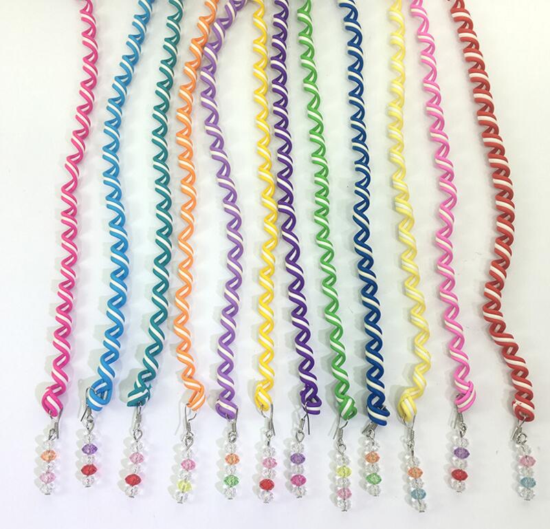 12 stuks meisje spiraal kronkelende kralen regenboog kapsel kinderen rond het haar stok DIY disk haar krullen haar accessoires: 1