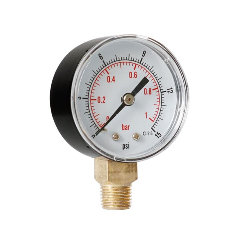 Trykkmåler 52mm 1/4 "bspt vertikal 15,30,60,100,150,300 psi & bar bunnfeste
