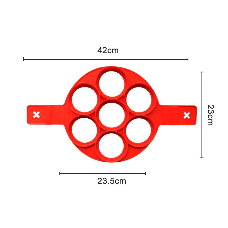 Cucina Flip fornello silicone uovo pancake creatore stampi per torte anello per torta frittata stampi per uova fritte pasticceria strumenti di cottura BK259: 7 hole il giro