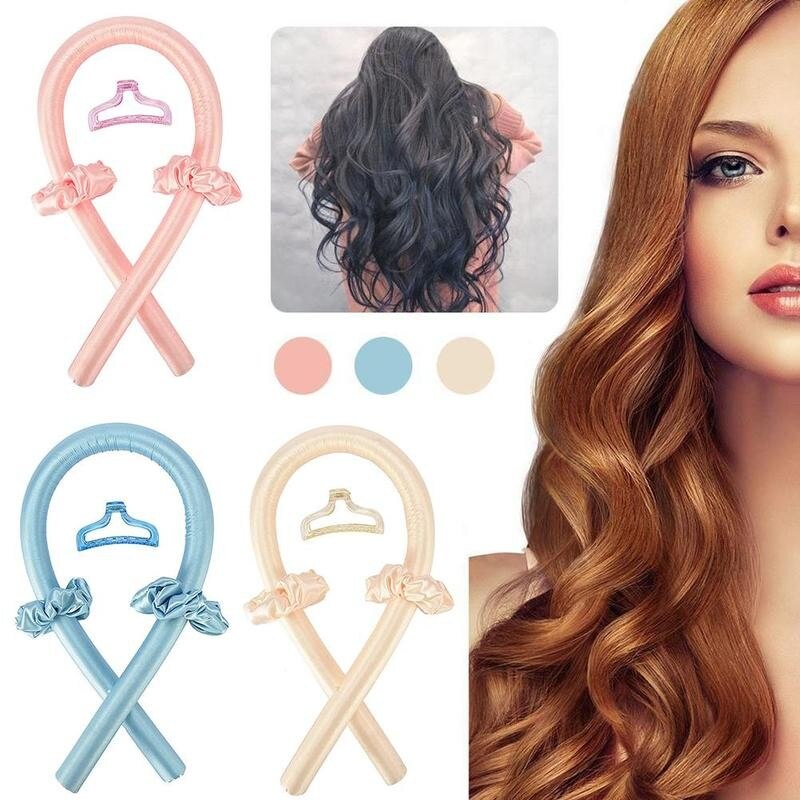Hair Curlers Rollers with Clip Diy Magic Hair Curler Spiral Soft Wave Foam Hair Curler No Heat Curls Ribbon Heatless Hair Curls