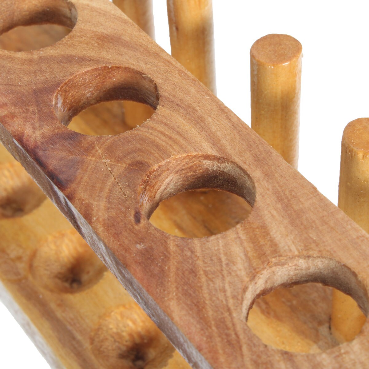 Laboratory Test Tube Rack 6 Holes Testing Tubes Clip Holder Stand Dropper Wood Lab Supplies