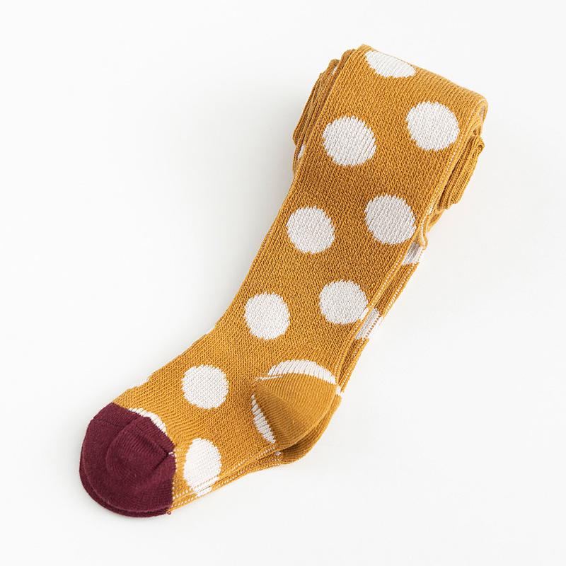 Baby Herbst Winter Strumpfhosen Baby Kleinkind Art Mädchen Rippen Strümpfe Baumwolle Warme Strumpfhosen Süssigkeit Farbe Gedruckt Punkte Engen: wie Foto3 / M 3 zu 5T