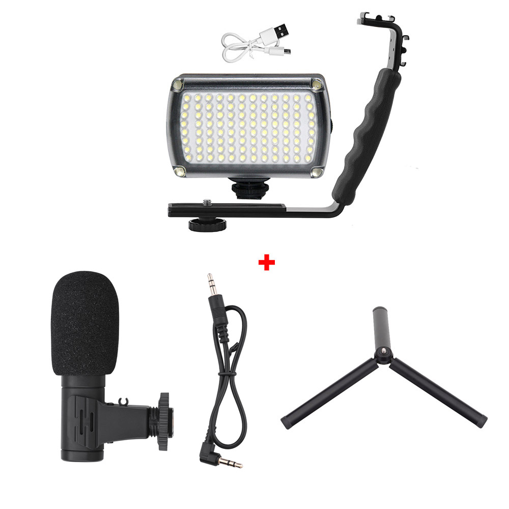 L Vormige Handvat Houder Voor Dji Om 5/4/Osmo Mobiele 3/2 Stabilisator Statief Verlengstuk Led Video licht Mount Microfoon Beugel: LIGHT BLUE