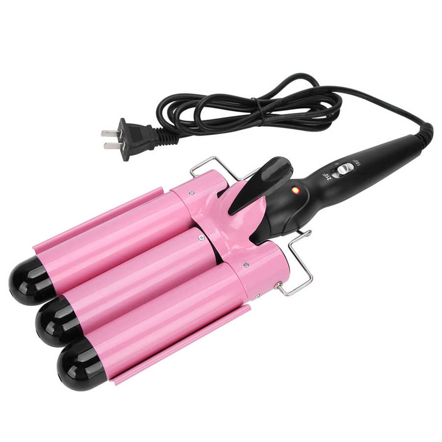 3 Barrel Curling Iron Wand Professiona Adjustable Hair Curler Irons Hair Waver Crimper Hair Styling Tool Hair Styler Wand: 32mm / US