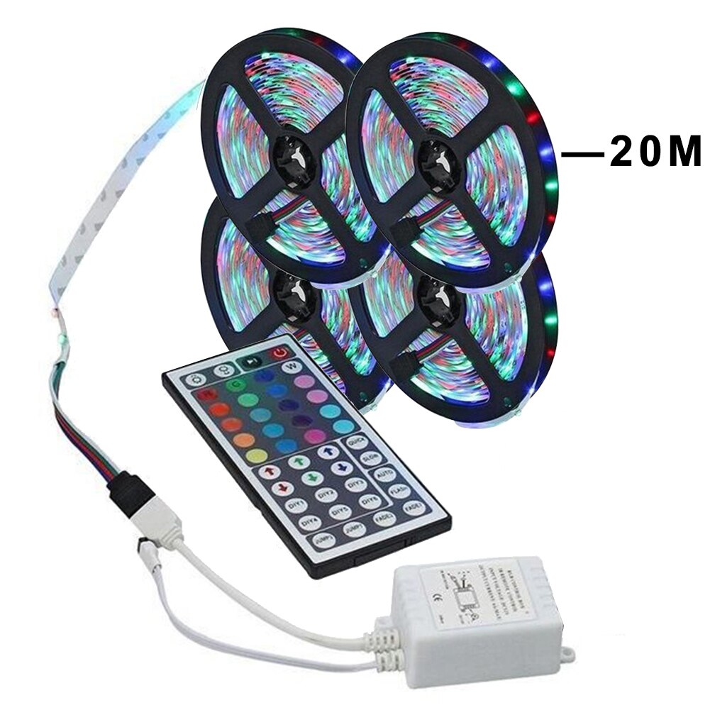 Led Strip Licht Rgb 3528 Smd Flexibele Lint Fita Led Light Strip Rgb 5M 10M 15M Tape diode Dc Afstandsbediening: 20M / UK plug