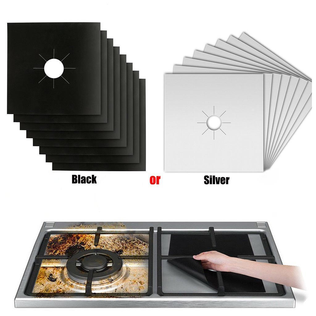 38# 8pcs Gas Stove Top Protective Film Reusable Non-stick Lid Liner Cleaning Film