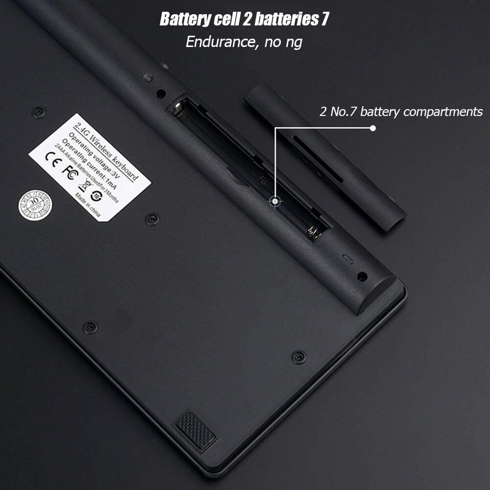 Keyboard Mouse Combos Wireless 2.4G 77 Keys Keyboard 1600DPI Silent Optical Mouse Combo for Laptop PC Home Office