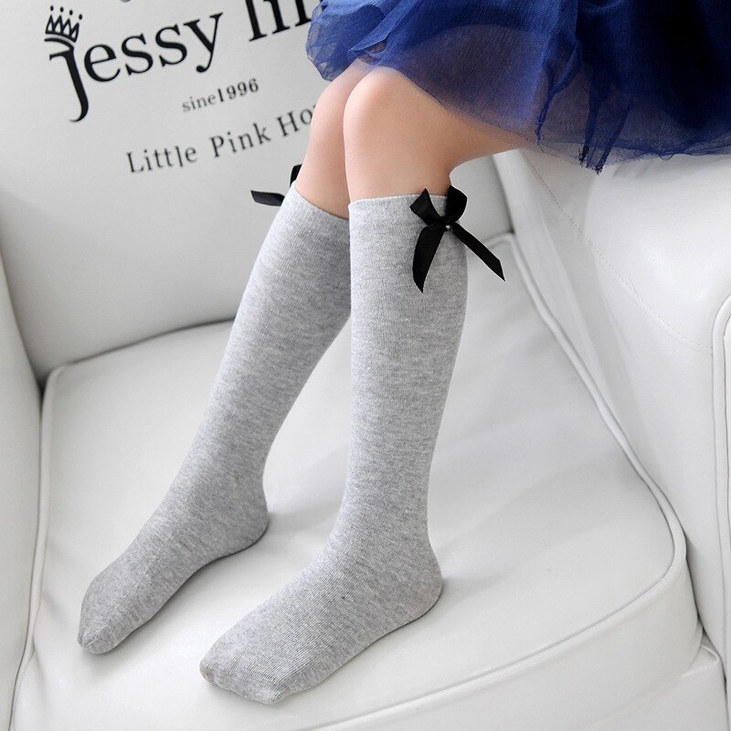 1-8Y calzini alti al ginocchio per ragazze calzini principessa a righe con fiocco per bambina calzini per bambina calzini alti per bambina calzini per bambini ragazze