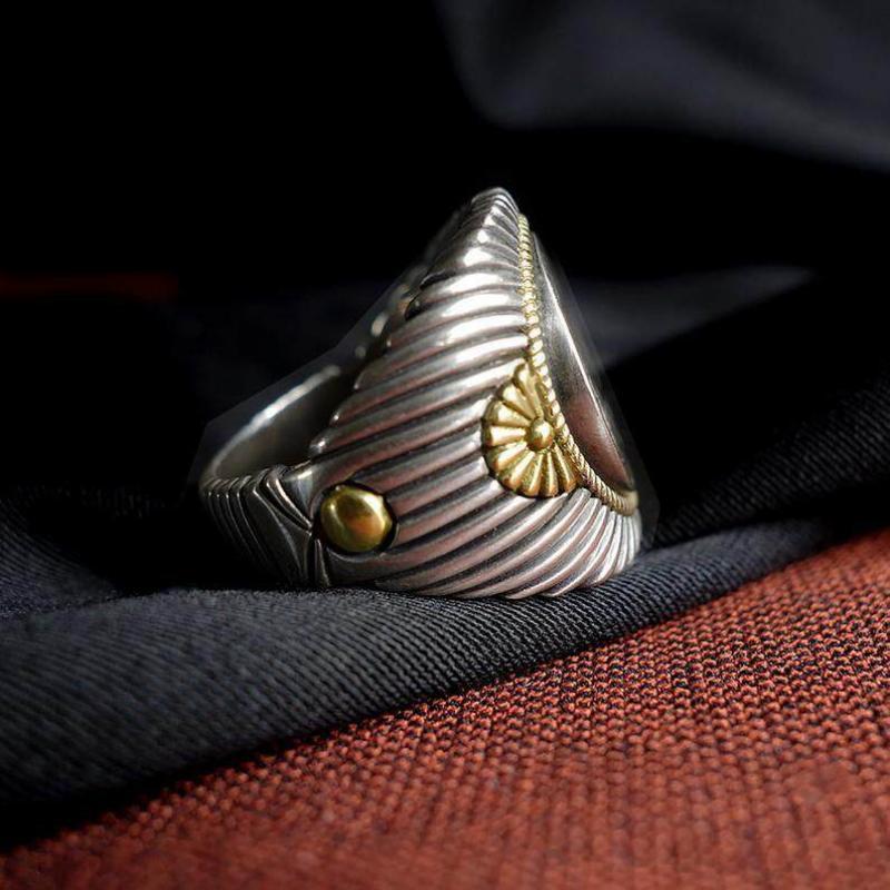 Trend Punk Classic Indian Avatar Pattern Ring for Men Retro Motorcycle Rider Jewelry