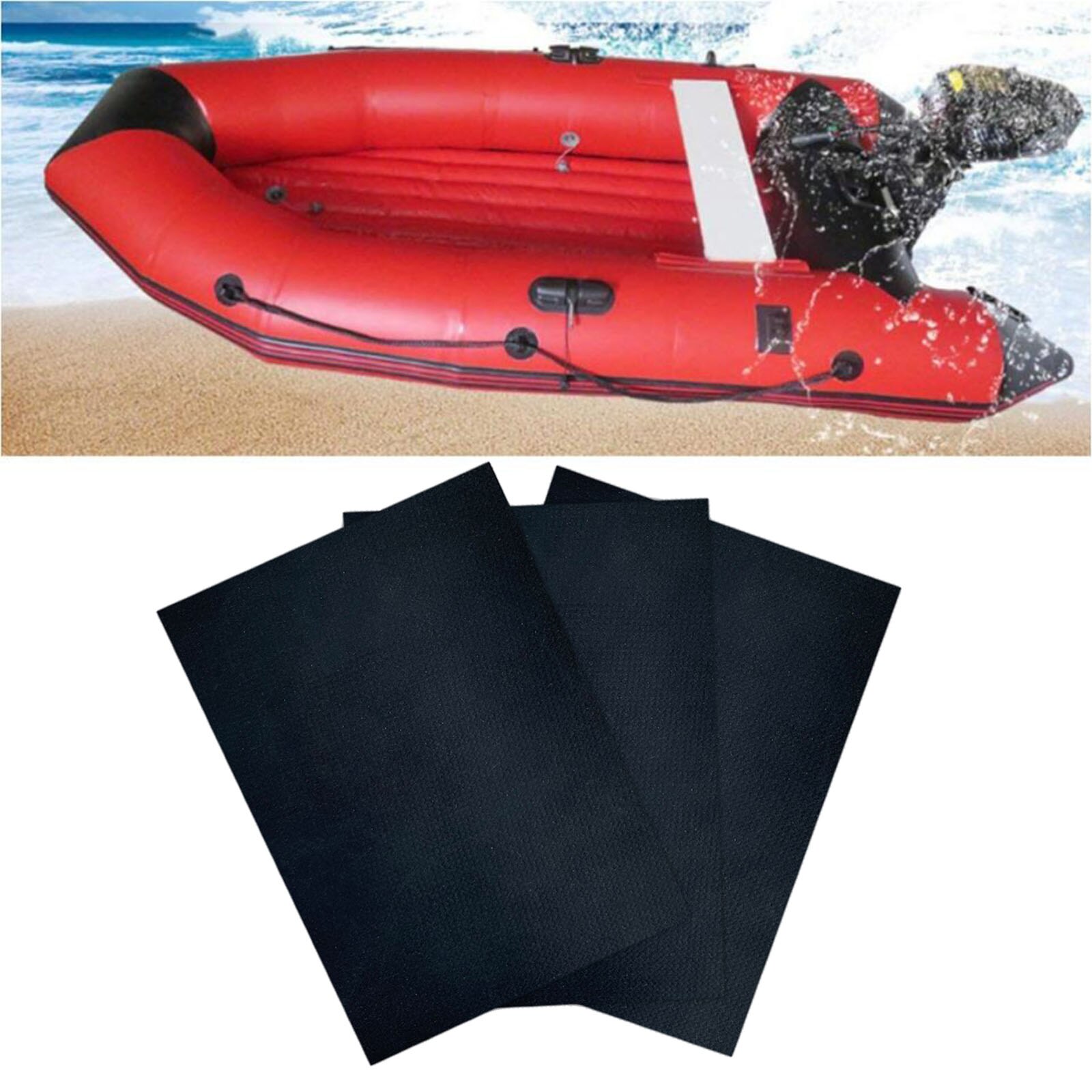 3Pcs Waterdichte Pvc Stof Reparatie Patches Voor Kajak Rubberboot Boten Opblaasbare Boot Vlot Reparatie Accessoires 10x15cm: Black