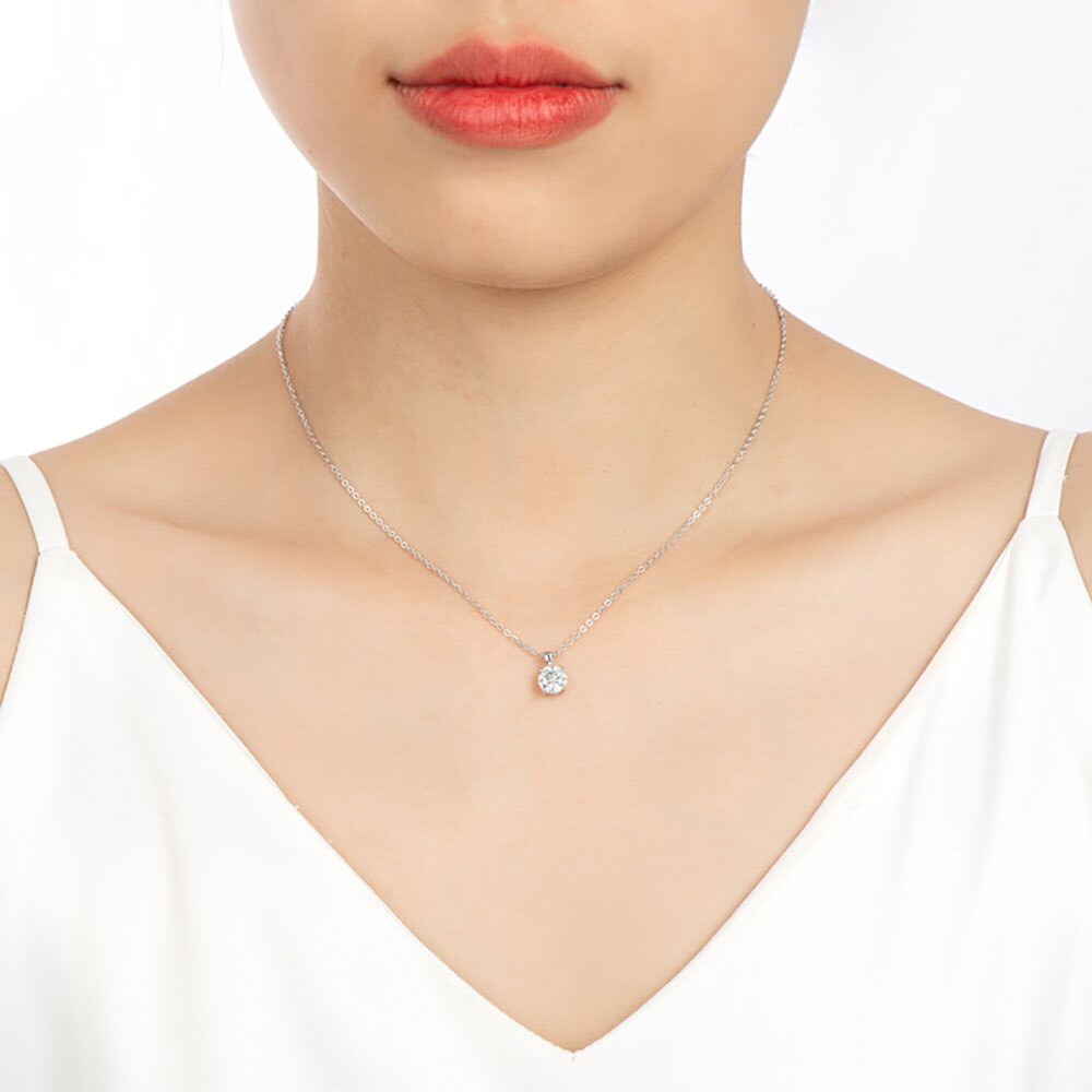 Collana con ciondolo Moissanite Color oro 1 carato reale 1 carato 100% argento Sterling 925/oro 18 carati regalo di gioielleria raffinata