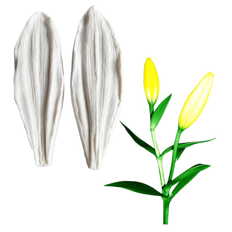Moule en Silicone M2490 pour décoration de gâteau, pétale, feuille de lys, veines, fleurs, Fondant, chocolat, pâte à sucre, porcelaine froide