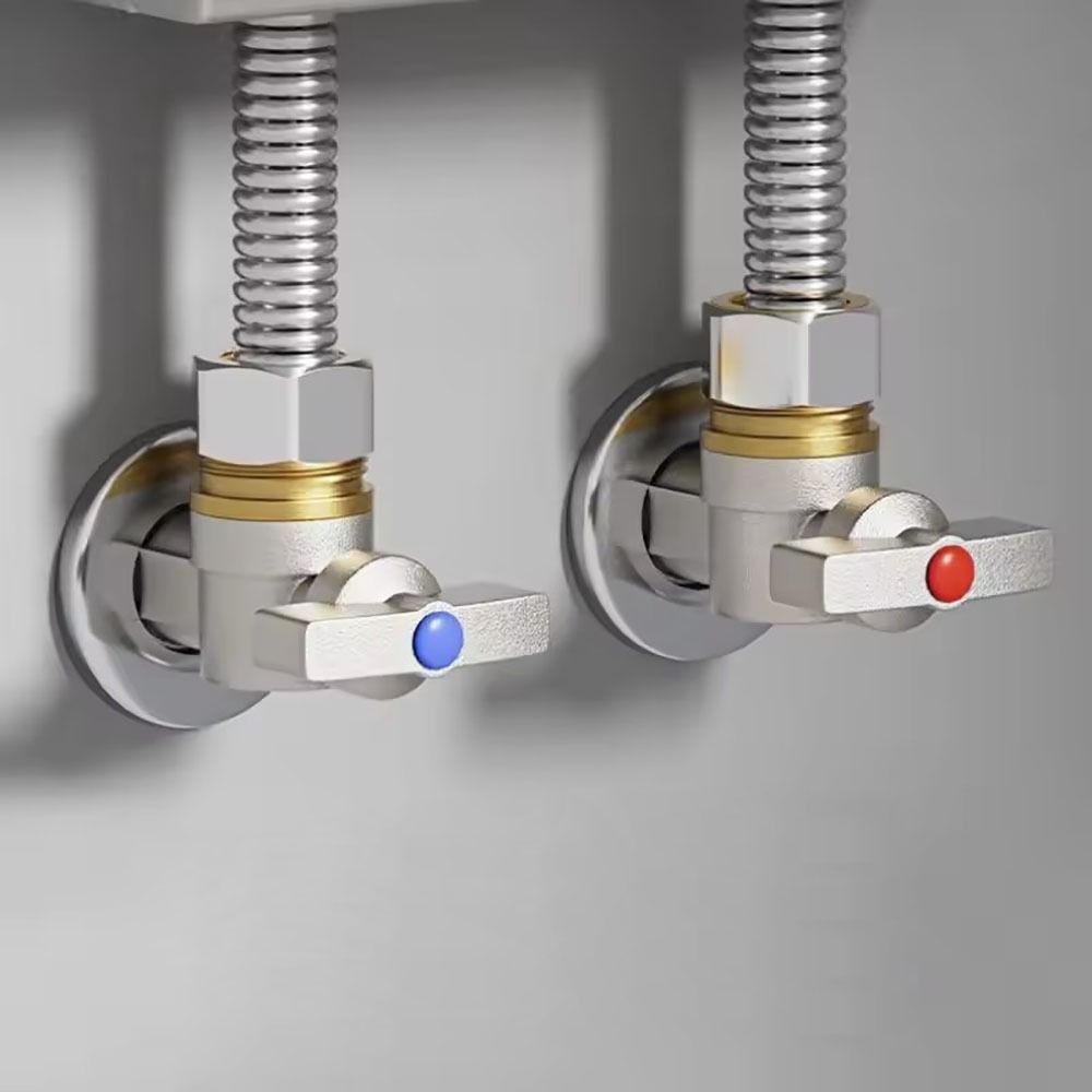 Valvole di arresto dell'acqua a grande flusso per acqua calda e fredda Valvole a sfera di ingresso in ottone G1/2 "con maniglia Nucleo a sfera con valvola angolare durevole