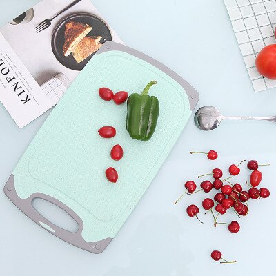 Double-Sided Cutting Board Multifunctional Antibacterial Mildew proof Plastic cutting board Kitchen Drain Chopping Board Marble: Green