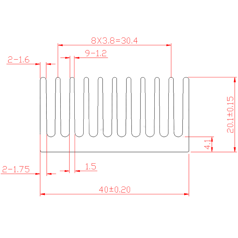 10Pcs YOUNUON 40mm heatsink 40x40x20mm LED Aluminium Heatinks CPU GPU Card Koeling Koeler koellichaam Heatsink