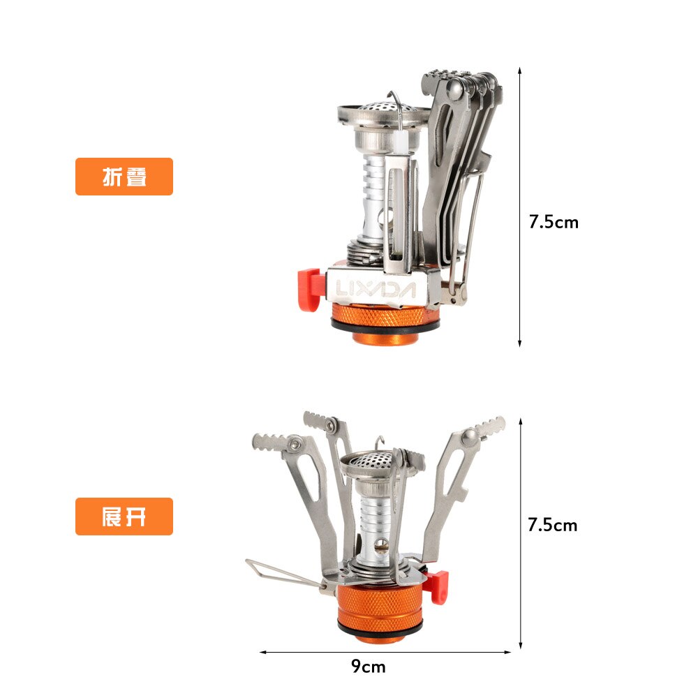 Lixada-estufa de Gas para acampada, Mini quemador de cocina al aire libre de bolsillo ligero, plegable, 3000W
