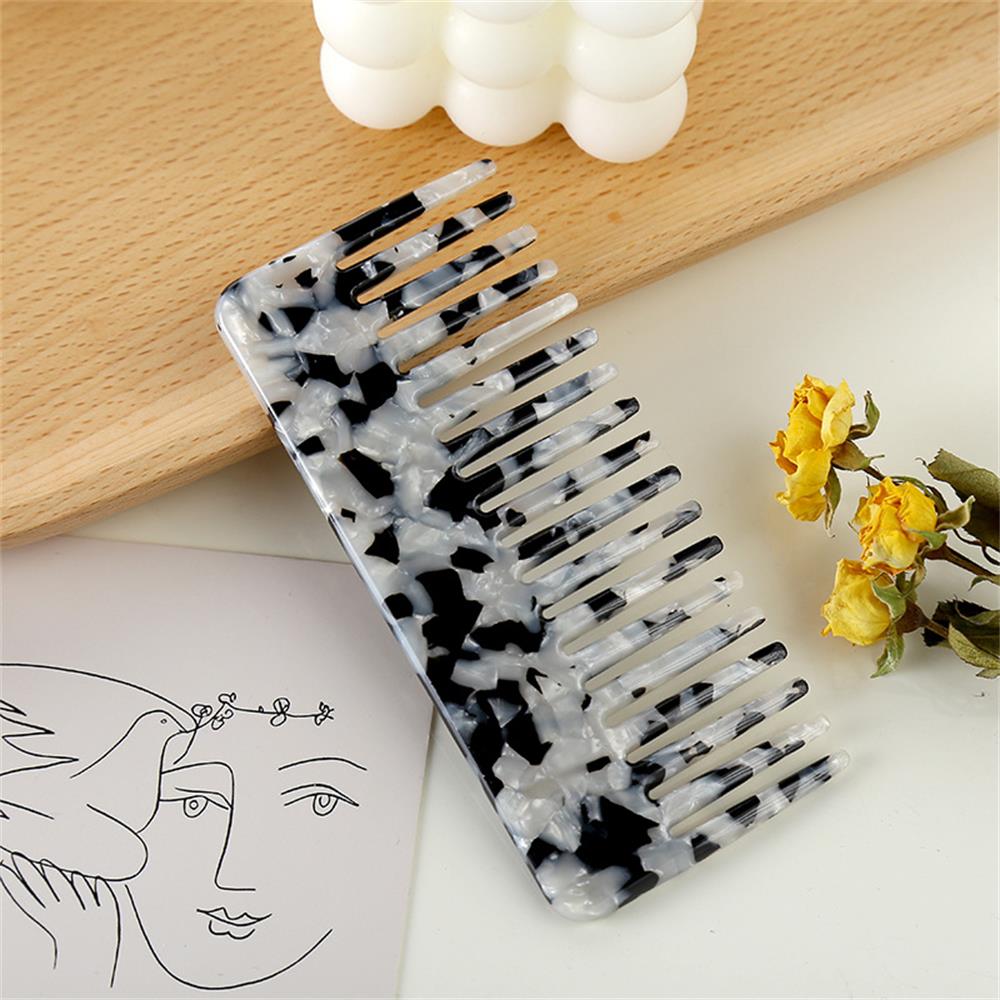 Peines de pelo de dientes anchos de acetato de estilo coreano, peine de pelo para mujeres y niñas, peine de peinado de peluquería ondulado y rizado grueso