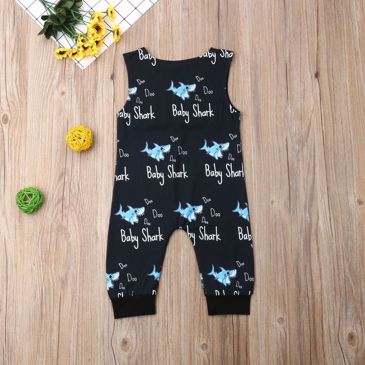 0-24M bébé garçon infantile barboteuse été poisson Animal imprimé sans manches combinaison combishort tenue coton vêtements