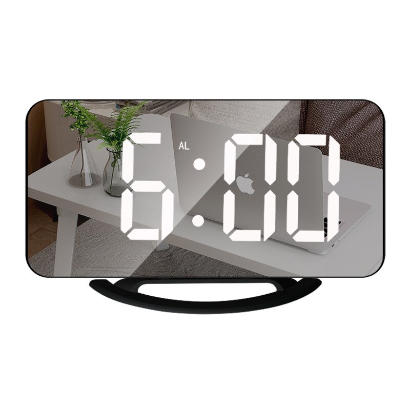 Led Vibration Alarm Clock Multifunctional Dual USB Charging Mute Bedside Luminous Automatically Adjust Brightness: Blue
