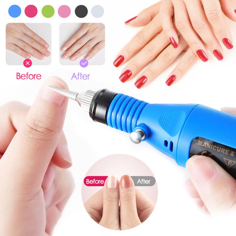 Máquina pulidora eléctrica para uñas, para manicura y pedicura, con conector y brocas, 1 Uds.