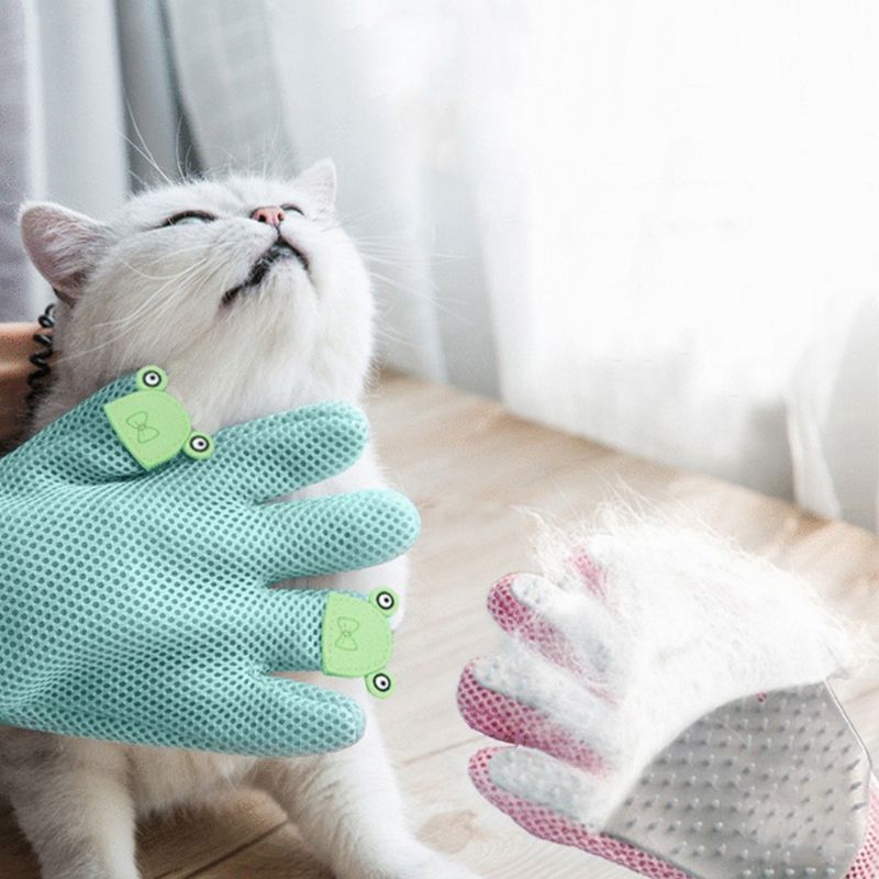 Pet massagem escova luvas anti-risco mordida cão gato remoção do cabelo pegajoso pente mão capa pet limpeza beleza suprimentos