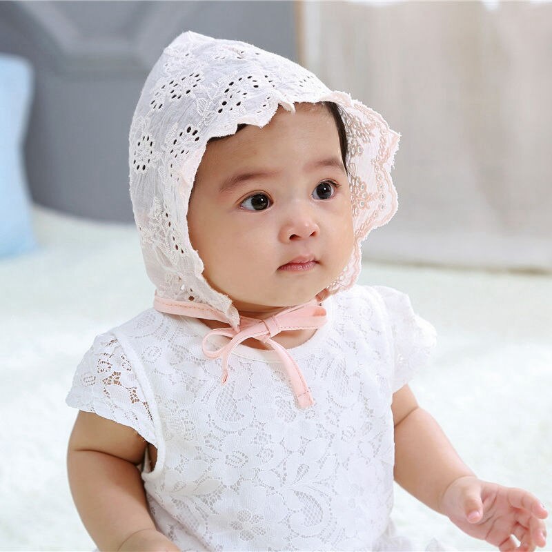 Bnaturalwell bebé vintage encaje bonnet niñas sombrero neutral niños niñas foto prop niños algodón verano sombrero H201D