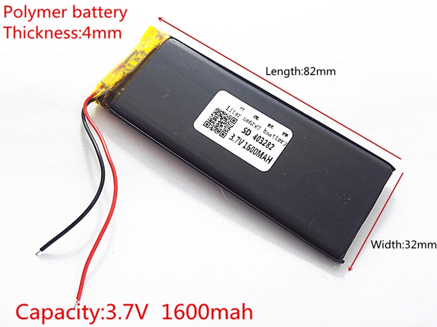 Il trasporto libero 403282 1600 mah 3.7 V Batteria Ai Polimeri di Litio Ricaricabile Batteria Per Goophone I5 Y5 V5 Clone iPhone