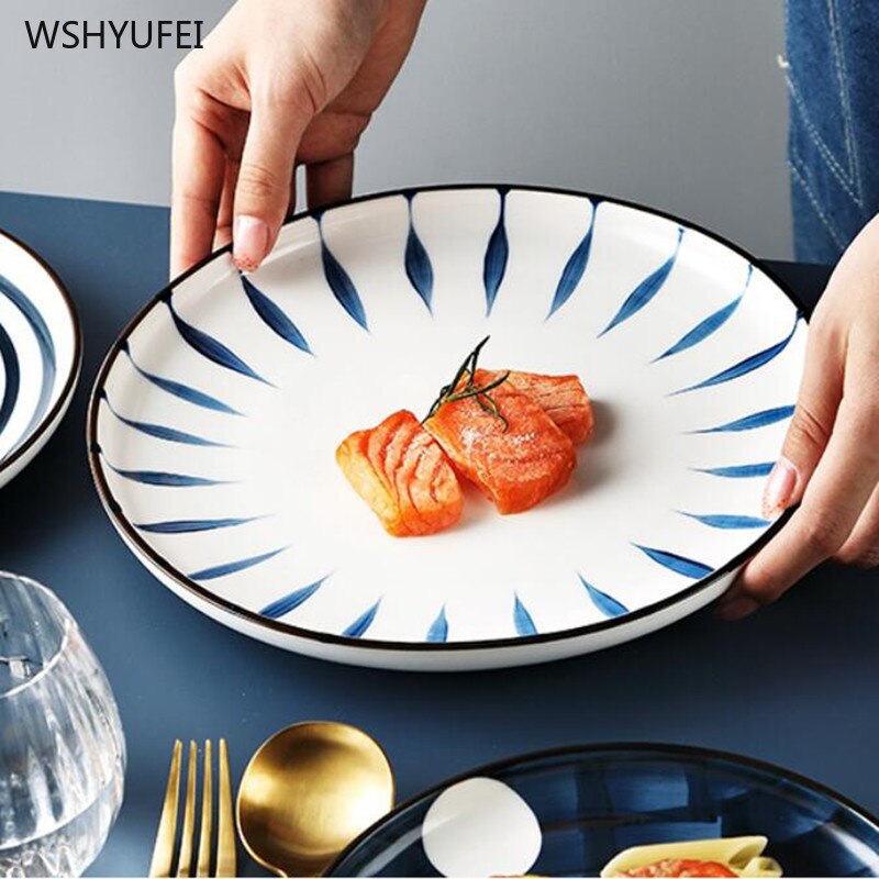 Japanese-style ceramic dinner plate serving dish cake disc western-style steak dish kitchen board snack dish salad bowl