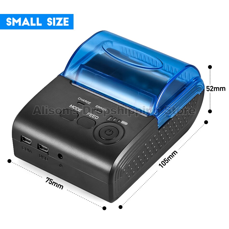 Bluetooth Bonprinter 58 Mm Draagbare Pos Mini Printer Thermische Bill Taxi Printer 58 Mm Voor Andirod Ios Windows Phone afdrukken