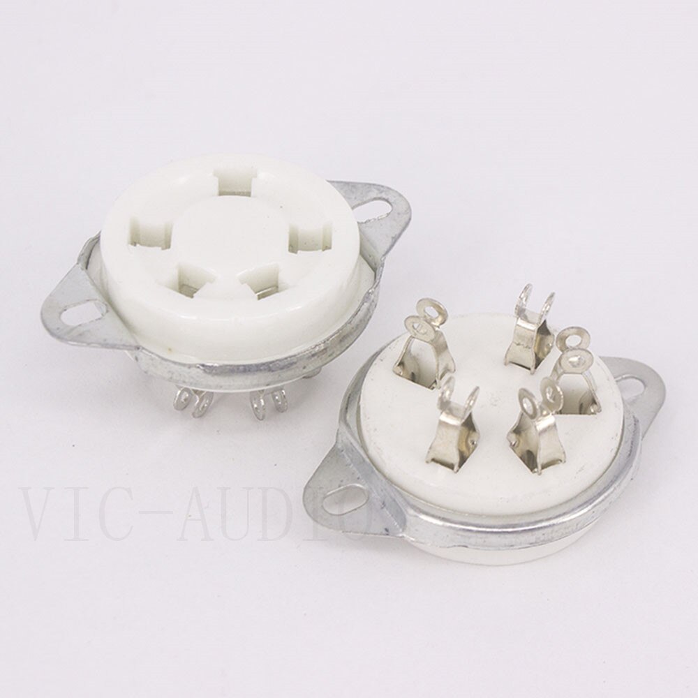 2PCS Ceramic Tube Socket GZC5-2 5Pins Electron Tube Seat For FD422 24 37 46 27 FU-7 807 Vacuum Tube Amplifier HIFI DIY: GZC5-21