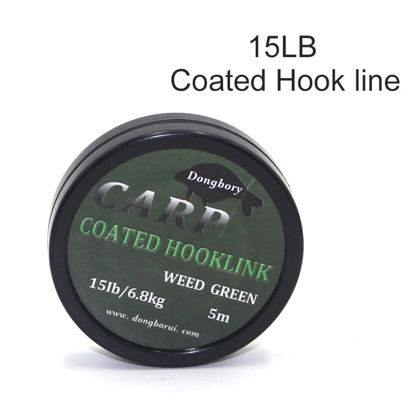 5m coating hook hook carp fishing line 8 strand braided line hook drill rig carp fishing tackle for carp fishing equipment: 1PC-15LB