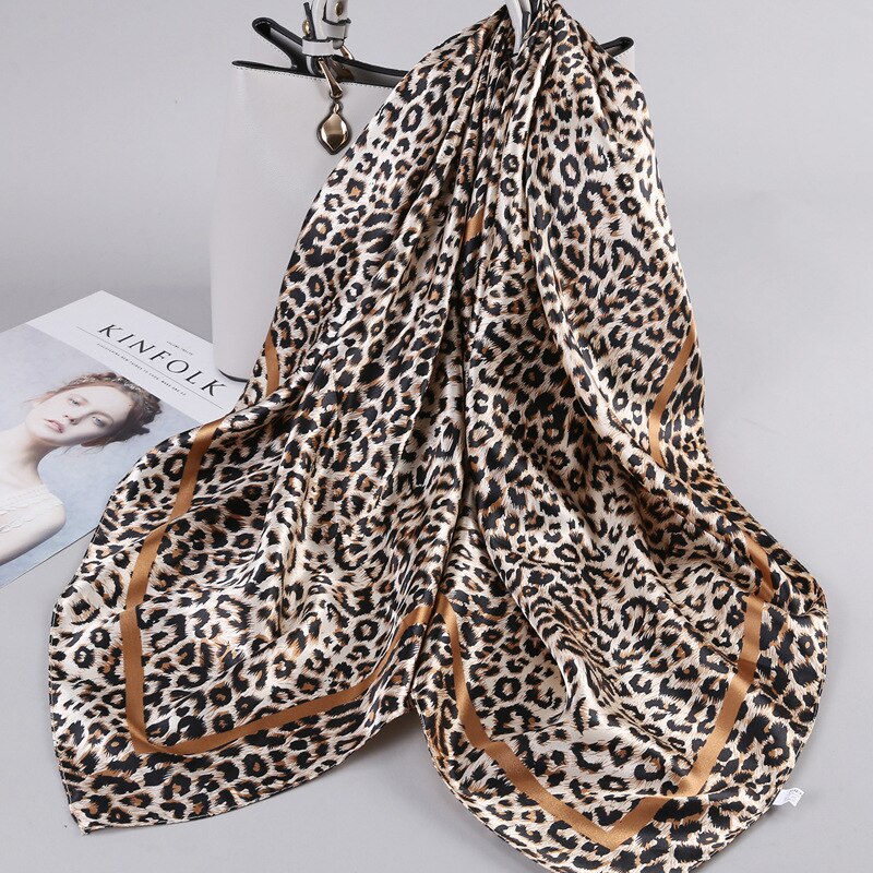 Sciarpa testa di seta Foulard per donna moda sciarpa per capelli quattro stagioni 90*90cm Hijab Foulard i&quot;bandana Femme: BK40-8