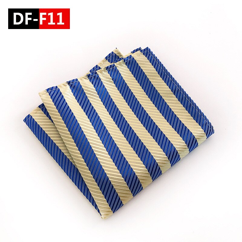 20 Style Luxury Striped Men Pocket Square Hanky Classic Wedding Party Handkerchief Soft Silk Vintage Hankies Chest Towel: DF-F11