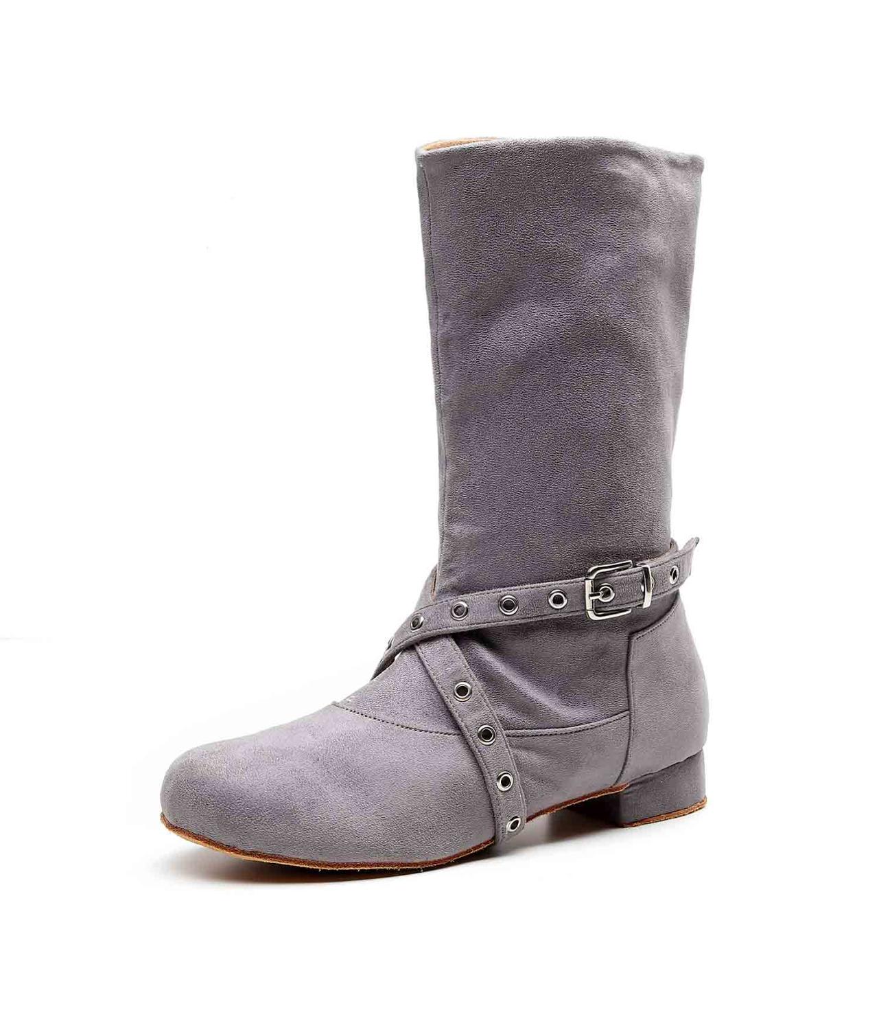 Women Latin Dance Shoes Soft Sole boots Ballroom Tango Ladies performance clothing long dance boots Low-heeled For Women Girls: 6