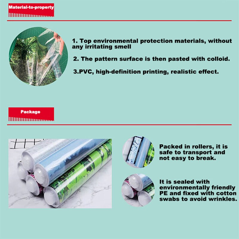 Aquarium Background Static Cling Green Tree Tropical Reptile Background 3D Effect PVC Adhesive Poster Aquarium Poster