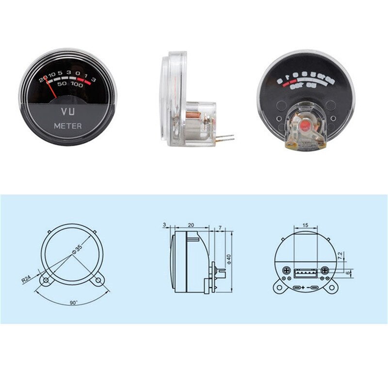 High Precision VU Meter Head Amplifier with Backlight DB Meter Level Header Level Audio Meter Backlight Decoder