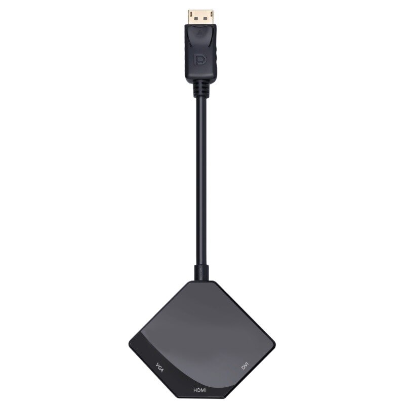 DisplayPort DP to HDMI DVI VGA 3 in 1 Converter 4K HD for Computer Projector Notebook Laptop