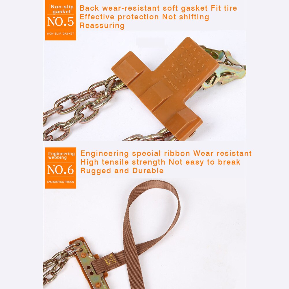 Car Snow Chain Metal Anti-skid Crossing Tire Chain For Ice Snow Sand Climbing Mud