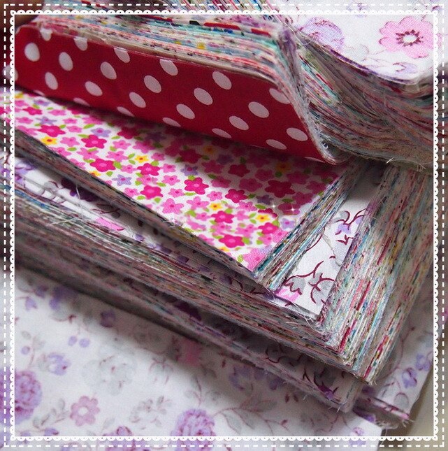 100%  bomulds twill blomsterprintet stof charme pakker lag kager klud bundter diy håndlavet patchwork dukke tøj materiale 50 stk