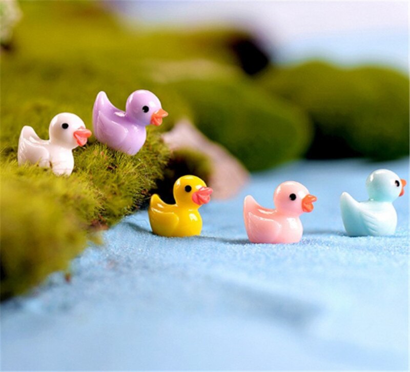 5Pcs Leuke Miniatuur Beeldje Ornamenten Voor Thuis Gele Eendjes Beeldje Miniatuur Voor Fairy Tuin Home Decoratie Accessoires: Mix color