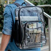 Small Backpack Men Woman School Bags PVC Transparent England Style Unisex Internal Frame Zipper