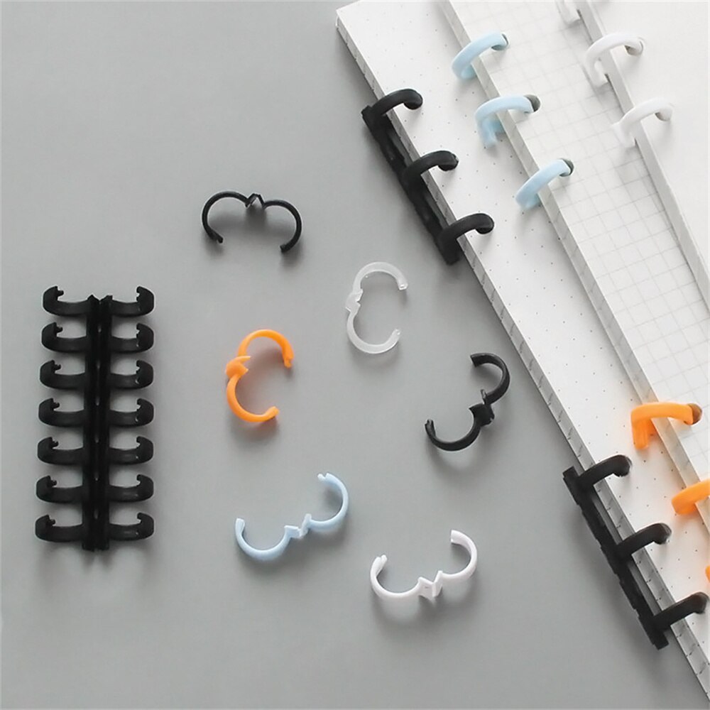5 Pcs Loose Leaf Notebook Binding Plastic 30 Holes Circles Ring Spiral Coil Scrapbook Clip Punch Office Supply A4 Notebook Clips