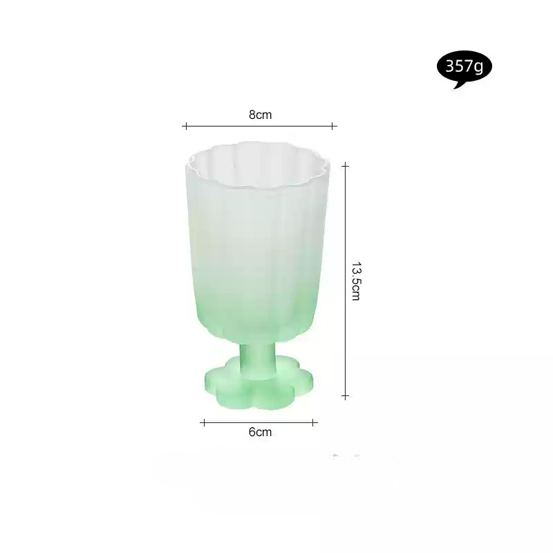220ml Glass Colorful Flower Shaped Vase Plant Flower Arrangement Ornament Wine Glass Tea Drinking Glass Bar Drinkware Glass Cup: Blue